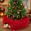 Thyle Christmas Cat Tunnel Bed, Red, 3ft X 3ft X 9.8in, Plush by Thyle