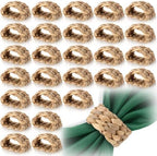 LemonRoad 50 Pcs Napkin Rings, Wood Color Woven by Unknown