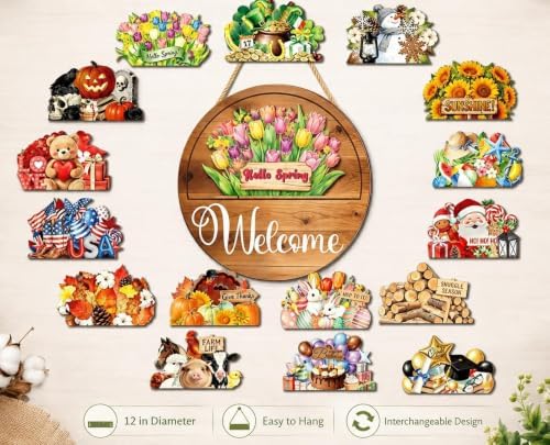 Interchangeable Door Sign Welcome Sign for Every Season,Slot-In Design,B14 - Image 2