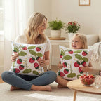 Tranqun Set of 2 Strawberry Throw Pillow Covers 20 x 20 Inches 3D Embroidered Cute Summer Fruit Sweet Decorative Pillow Cover Living Room Couch Sofa Bed Holiday Spring Summer Home Decor - Image 6