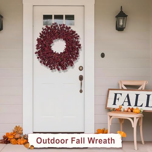 26 Inch Fall Wreaths for Front Door Large Full Autumn Wreath Outdoor Decor - Image 5