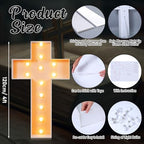 Maxcheck 4FT Easter Cross Decor, Light Up Jesus Cross Sign Decor Standing DIY Large Marquee with Bulb Light String Foam for Easter Christian Religious Yard Garden Lawn Party - Image 2