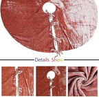 Sophia-Art Christmas Tree Skirt, Luxury Velvet Plush Skirt, Xmas Decoration Holiday Party Décor, Soft Velvet Home Décor Merry Christmas Party Christmas Tree Decorations (Rose,56 Inch) - Image 4