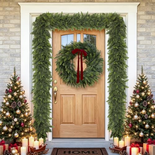 Thewe 2Pcs 9Ft Christmas Cedar Garland with Lights - Image 6