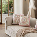 Vintage Pink Floral Pillow Cover 18x18, Tulip Garden - Image 7
