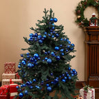 2 Pcs 6 ft Christmas Ball Ornament Garland, Navy Blue - Image 3