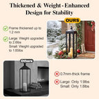 24" & 20" Large Decorative Candle Lanterns, Fall Porch Decor Floor Lanterns - Image 3