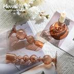 Hewory Glass Candlestick Holders Set: 3PCS Brown Taper Candle Holders Bulk - Image 3