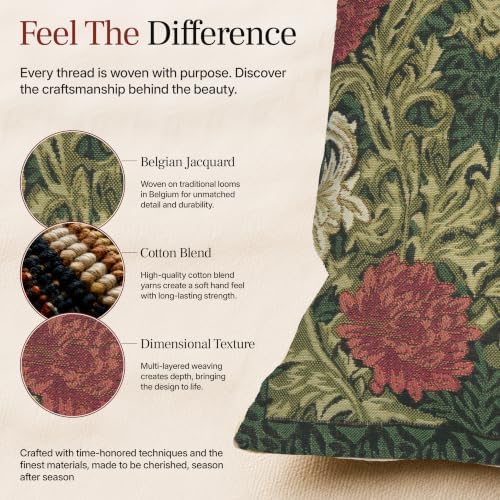 William Morris Chrysanthemum Multi Tapestry Throw Pillow Cover 16 x 16 in - Image 5
