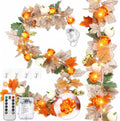 VIHOSE 2 Pack Fall Maple Leaves Thanksgiving Garland 11.5ft, White by VIHOSE