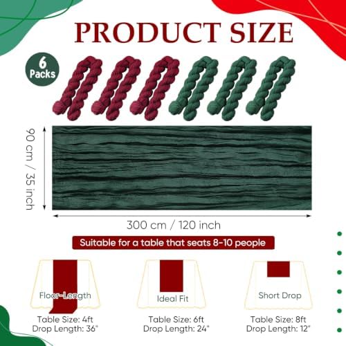 6 Pcs Christmas Cheesecloth Table Runner 118" - Image 2