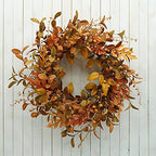 AMF0RESJ Artificial Fall Wreath for Front Door Autumn Wreath for Home Decor - Image 3