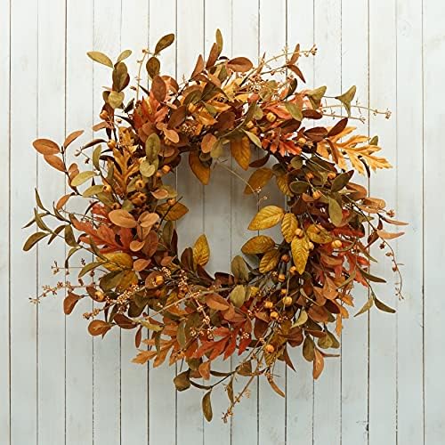 AMF0RESJ Artificial Fall Wreath for Front Door Autumn Wreath for Home Decor - Image 3