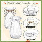 Bokon Small Plastic Bud Vases Bulk with Ribbon for Wedding, Clear, 12 Packs - Image 4