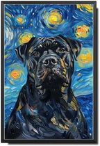 Metal Sign Vintage Tin Sign Cane Corso Starry Night Sentinel Majestic in A Night Sky for Home Courtyard and Seasonal Displays Corrosion Resistant Aluminum 8×12 Inches with Metal Frame by YmyooForTinSign