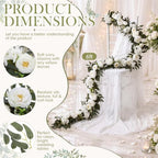 2 Pack 12ft Artificial Peony Flower Garland Vine, White - Image 2