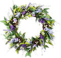 Glitzhome 24" Easter Wreath with Lavender and Bird Nest Spring Front Door Decoration Artificial Eggs Wreath for Home Party and Holiday Celebrations by Glitzhome