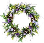 Glitzhome 24" Easter Wreath with Lavender and Bird Nest Spring Front Door Decoration Artificial Eggs Wreath for Home Party and Holiday Celebrations by Glitzhome