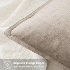 MIULEE Decorative Linen Euro Sham Pillow Covers 24x24 Inch Natural Linen - Image 2