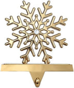 Set of 4 Antique Gold Christmas Stocking Holders for Mantel, Christmas Stocking Hanger Set-Snowflake Snowman Reindeer Tree Stocking Holder for Mantle- Metal Fireplace Hooks for Xmas Decor - Image 5