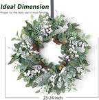Winter Wreaths for Door Outside, 24 Inch Christmas White Wreath Outside - Image 4