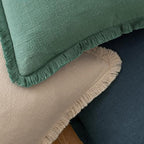 MIULEE Boho Linen Fringe Decorative Throw Pillow Covers Navy Blue 18x18 - Image 4