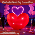 7ft Valentine's Day Inflatable Heart Decoration, Outdoor Blow Up Valentine Yard Inflatable Heart with Built-in LED Lights, Blow Up Romantic Decor for Outdoor Party Lawn Yard Garden Wedding Holiday - Image 2