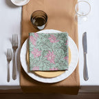 Floral Cloth Napkins Set of 12,Block Print Inspired 100% Cotton Dinner Napkins for Thanksgiving,Christmas & Fall Decor,Washable Reusable Wedding Table Linens,18x18 Inch, Soft Green Floral - Image 5