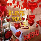 6347pcs Romantic Rose Petals & Candles Set - 'I LOVE YOU' Letters, 6000 Rose Petals, 48 Heart Candles, Balloons & Decorations for Anniversary, Valentine's Day, Proposal - Image 4