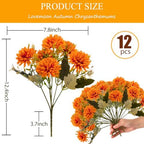 lovemoon 12 Pcs Outdoor Artificial Mum Marigold Flowers for Day of the Dead - Image 3