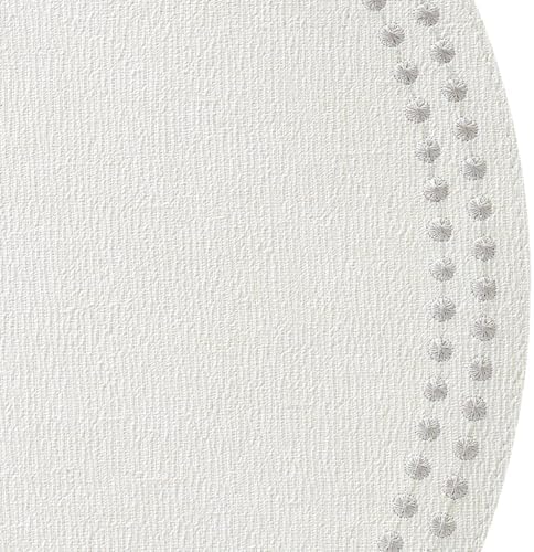 Bodrum Pearls Round Embroidered Placemats Set of 4 – 15" Elegant Table Mats for Dining, Weddings & Special Occasions, Decorative, Wipe-Clean Vinyl Placemats, Antique White/Silver - Image 3