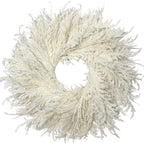 HipTree 28 Inch Spring Boho White Flocked Cypress Wreath Outdoor by HipTree