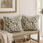 Set of 2 Pillow Covers with Ruffles 18"x18" Floral Pillow Covers Green Farmhouse Pillow Covers for Girls Room Nursery Couch Throw Pillow Covers Boho Home Decorative Pillow for Spring - Image 6