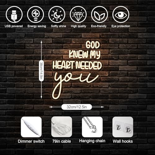 Horseneon God Knew My Heart Needed You Neon Sign Romantic Love Neon Light - Image 5