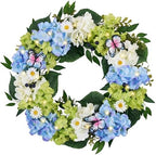 Valery Madelyn 24" Hydrangeas Spring Summer Wreaths for Front Door by ValeryMadelyn