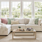 MIULEE Decorative Neutral Cream Euro Sham Pillow Covers 24x24 Inch 2 Pack - Image 2