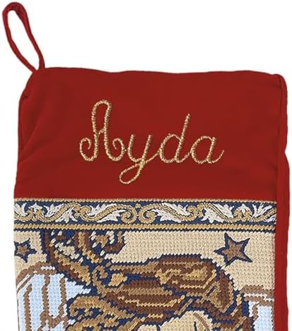 Lillian Vernon Angel Personalized Heirloom Needlepoint Christmas Stocking - Cotton, Holiday Decorations, Heirloom, Tradition - Image 7