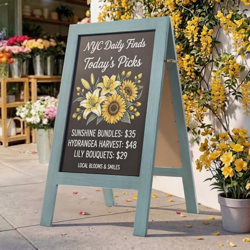 TEAKMAMA A Frame Chalkboard Signs 40"x20", Large Freestanding Chalk Board by TEAKMAMA