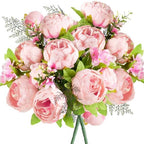 FiveSeasonStuff Charm Pink Artificial Peony Bouquet Set of 2 by FiveSeasonStuff