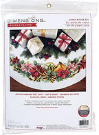 Dimensions Counted Cross Stitch Tree Skirt Kit, Holiday Harmony, 11 Count White Aida, 45'' by DIMENSIONS