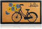 Coir Welcome Mat, Non-Slip, Bicycle, 17 x 29 in by AmaruDoorMats