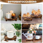 8PCS Wooden Risers for Display Wood Cake Stand for Party Round Food Risers for Buffet Wooden Holder Rustic Riser for Decor Tiered Tray Decor Home Kitchen (Rustic, 8 PCS (10", 8”, 6”, 5”)) - Image 7