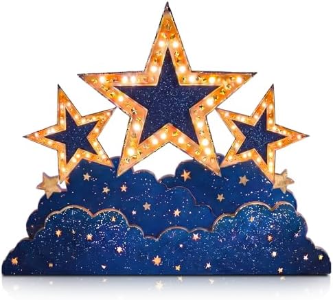 Leinuosen 4 ft Star Cloud Starry Night Party Decorations Gold Under the Stars Cardboard Stand up Cutout Life Size Prom Homecoming Party Photo Prop Stand-up for Movie Night Awards Prom Birthday Parties by Leinuosen