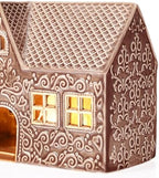WDS WONDROUS Ceramic Christmas Gingerbread House Decor, Light Up Houses - Image 6
