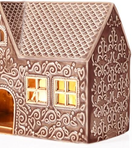 WDS WONDROUS Ceramic Christmas Gingerbread House Decor, Light Up Houses - Image 6