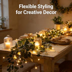 Fairy Light Olive Vine Garland, 6ft 96 Led Vines with Fairy Lights, Twinkling Tree Olive Vine, Faux Vine Lights Artificial Greenery Garlands for Fireplace, Table, St. Patrick's Day, Home DéCo (9FT) - Image 3