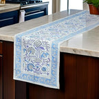 CPC Indigo Blue Block Print Cotton Table Runner 16x90 Inch Long Runner - Image 2