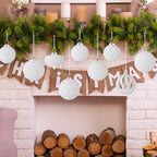 30pcs Velvet Christmas Ball Ornaments, Flocked Shatterproof Christmas Ornaments Hanging Xmas Tree Decorations Set for Home Party Holiday Decor (Multi-Size, White) - Image 4