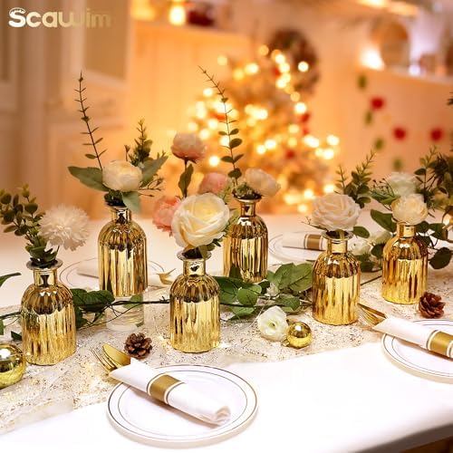 Small Gold Bud Vases, Set of 12 - Image 5