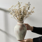 SIDUCAL Ceramic Vintage Flower Vase | 9 Inch Large Pottery Rustic Farmhouse Boho Vase for Home Decor, Table, Living Room, Bathroom, Coffee Desk, Shelf, Mantel Decoration, Wedding, Terra - Image 6